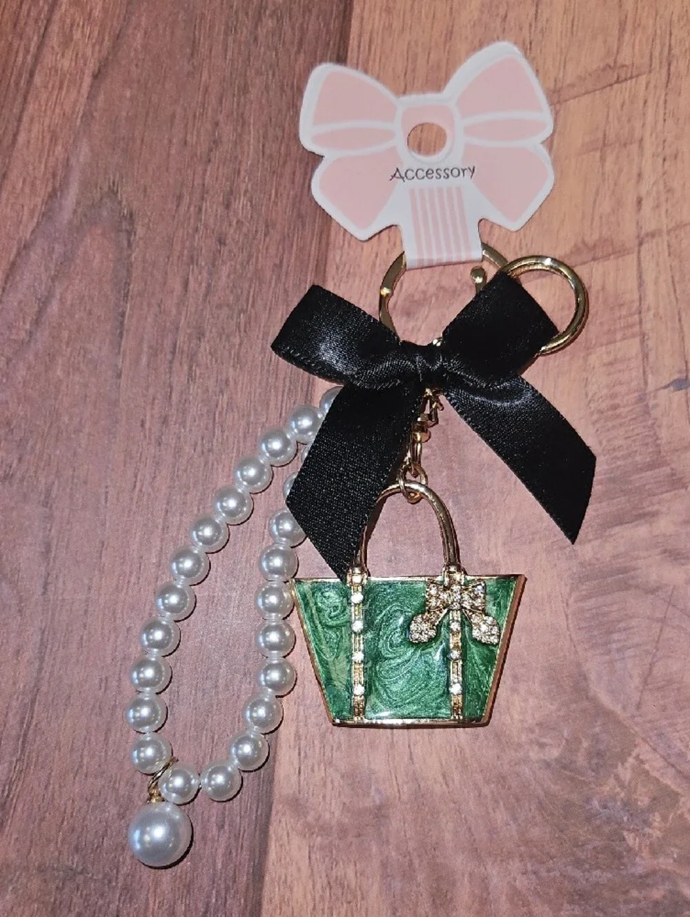Pearl & Bow Handbag Keychains New